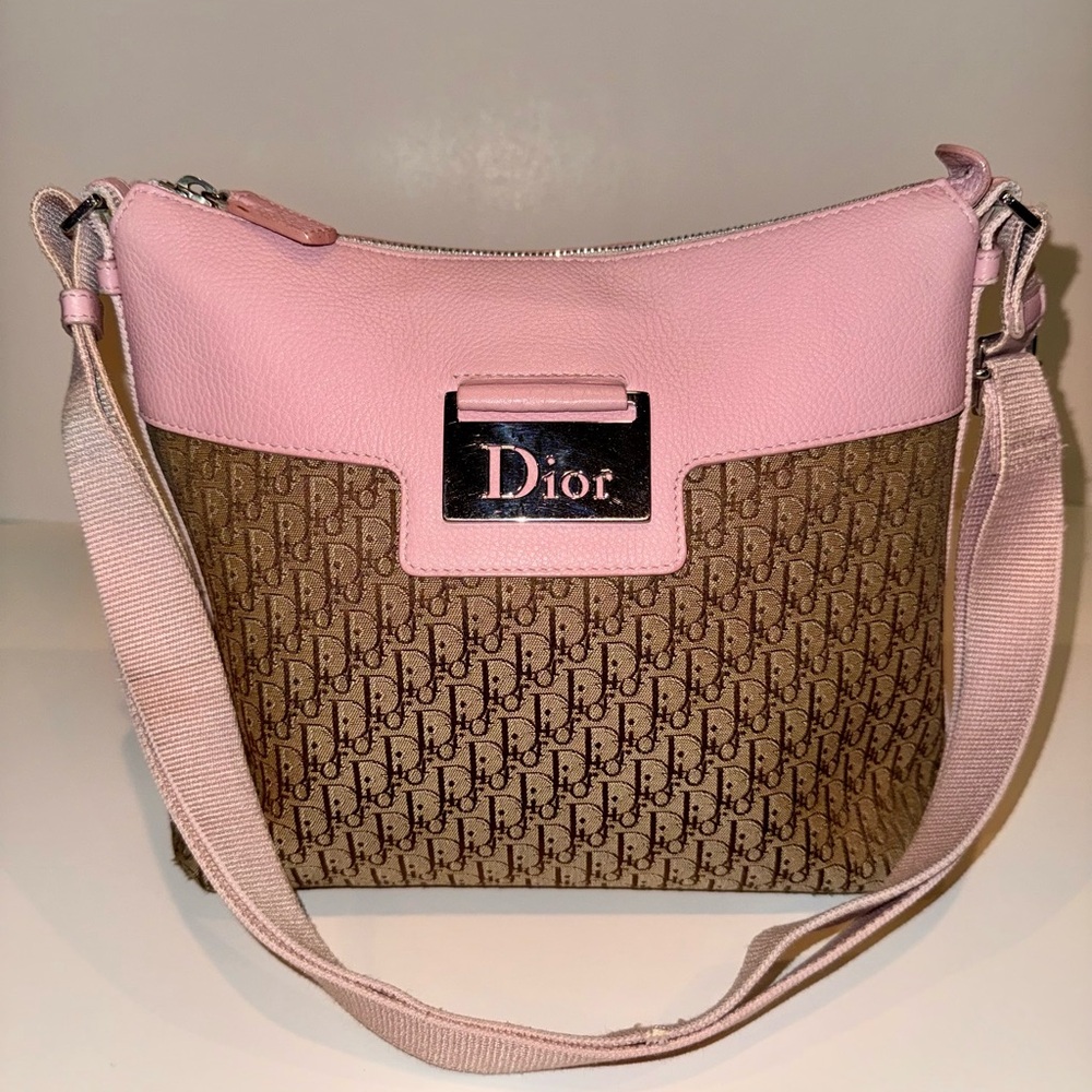 Christian Dior Street Chic Trotter Canvas Leather Shoulder Bag